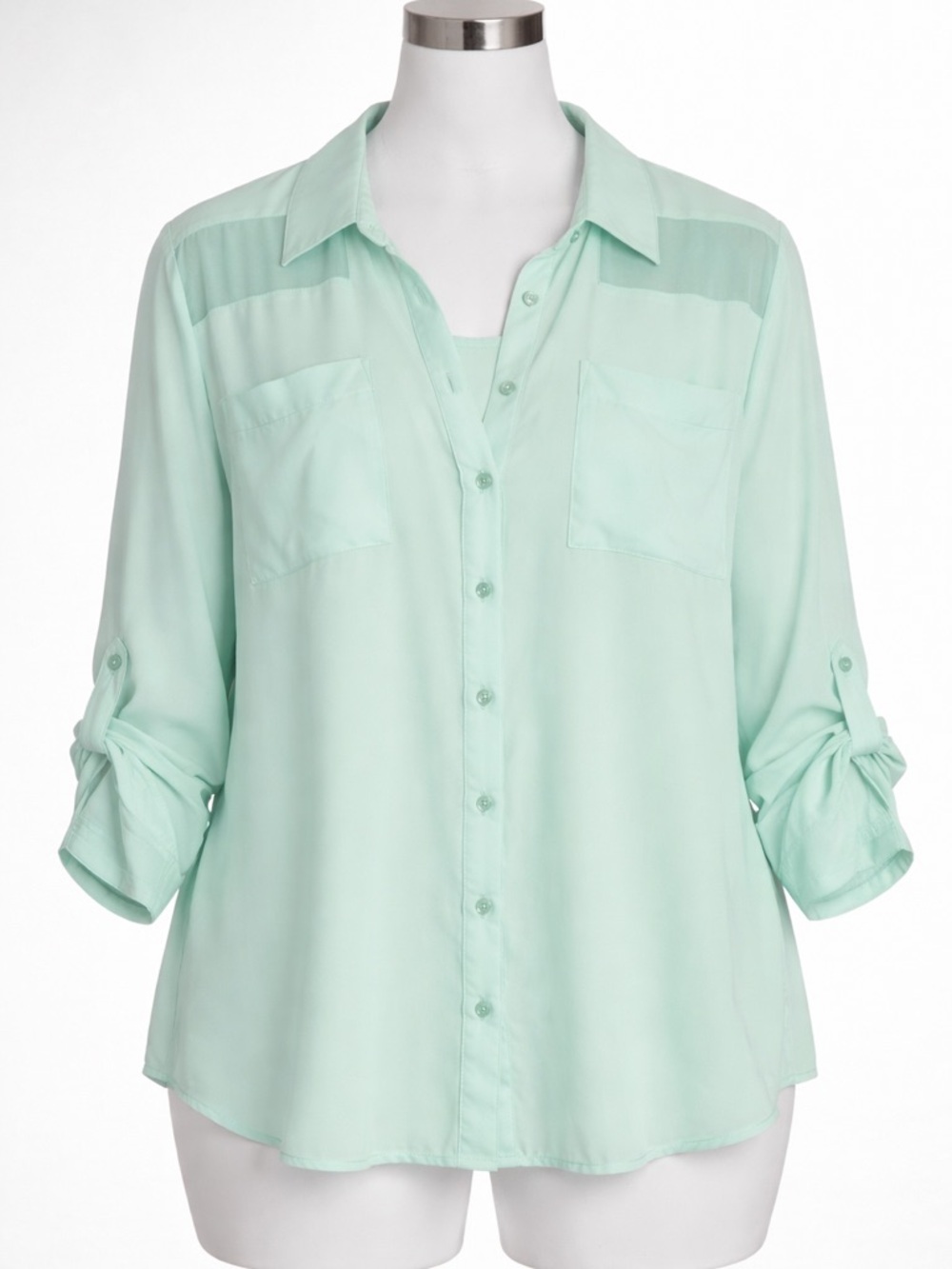 Attention Mint Green Button Up Shirt